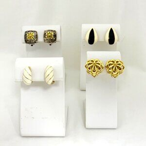 Vintage Lot of 4 Classic Pairs of Clip Earrings Very Good Condition.